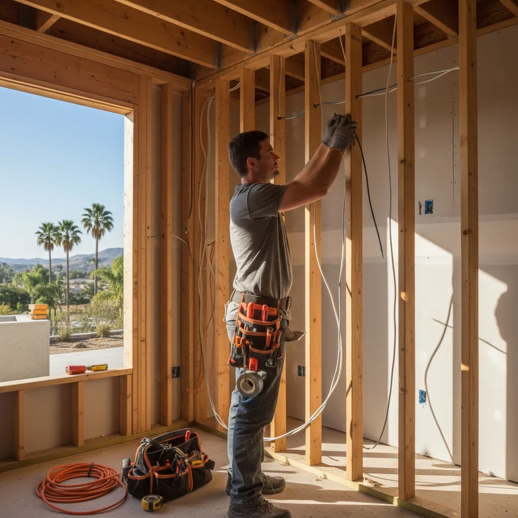 A professional installing electrical in Glendale, CA
