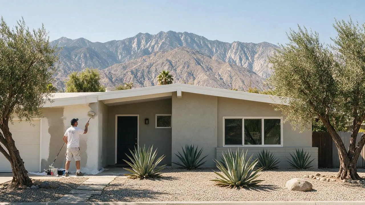 A professional installing exterior painting in Sylmar, CA
